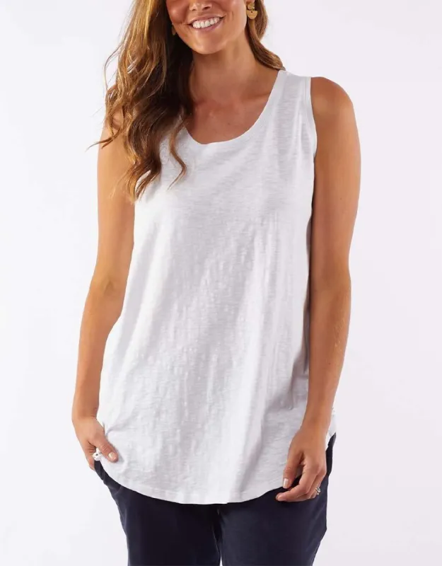 Scoop Tank - White sold by White & Co