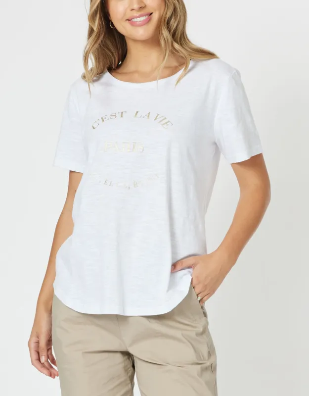 C'est La Vie Paris T-Shirt - White sold by White & Co