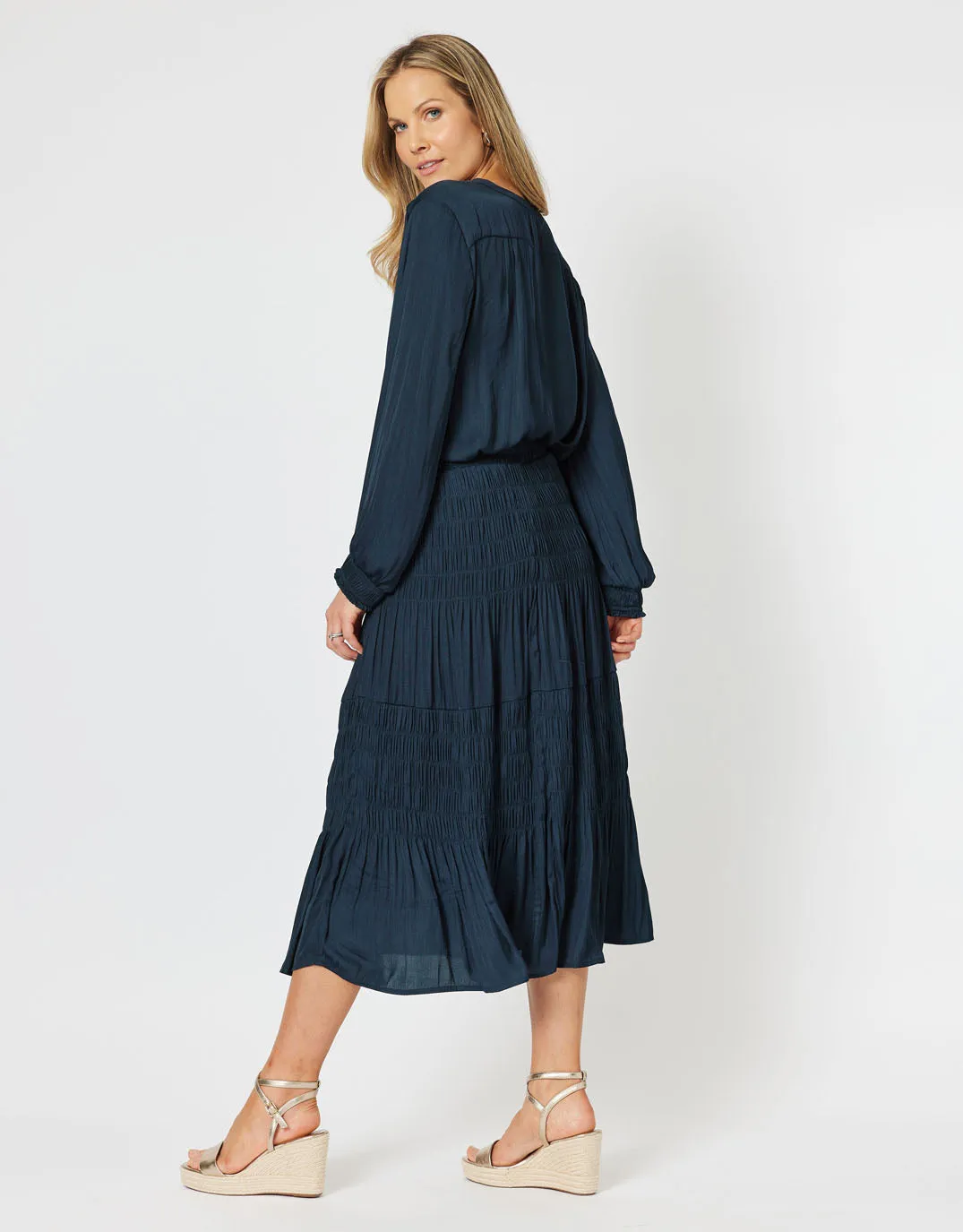 Luxe Shirred Skirt - Navy sold by White & Co product image thumbnail 5