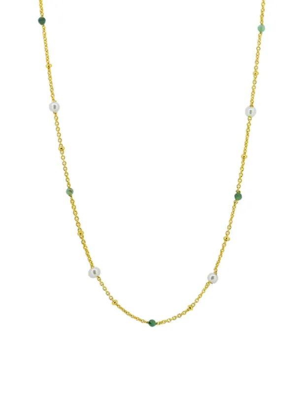 Rosa Necklace - Gold Emerald sold by White & Co