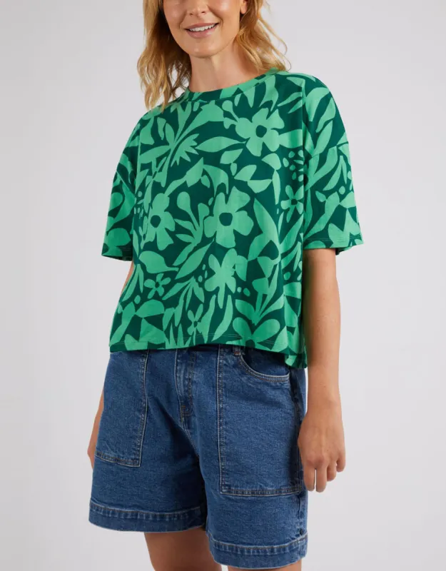 Stencil Floral Tee - Greenbriar Floral Print sold by White & Co