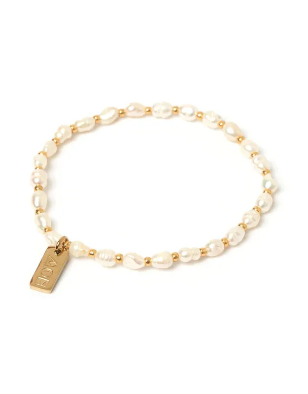 Amber Bracelet - Pearl/Gold sold by White & Co