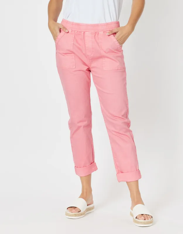 Isabella Cotton Pant - Pink sold by White & Co