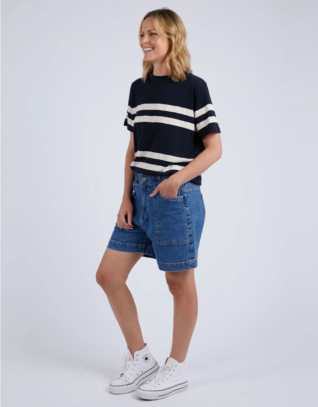 Allegra Short Sleeve Tee - Navy/White Stripe sold by White & Co product image thumbnail 3