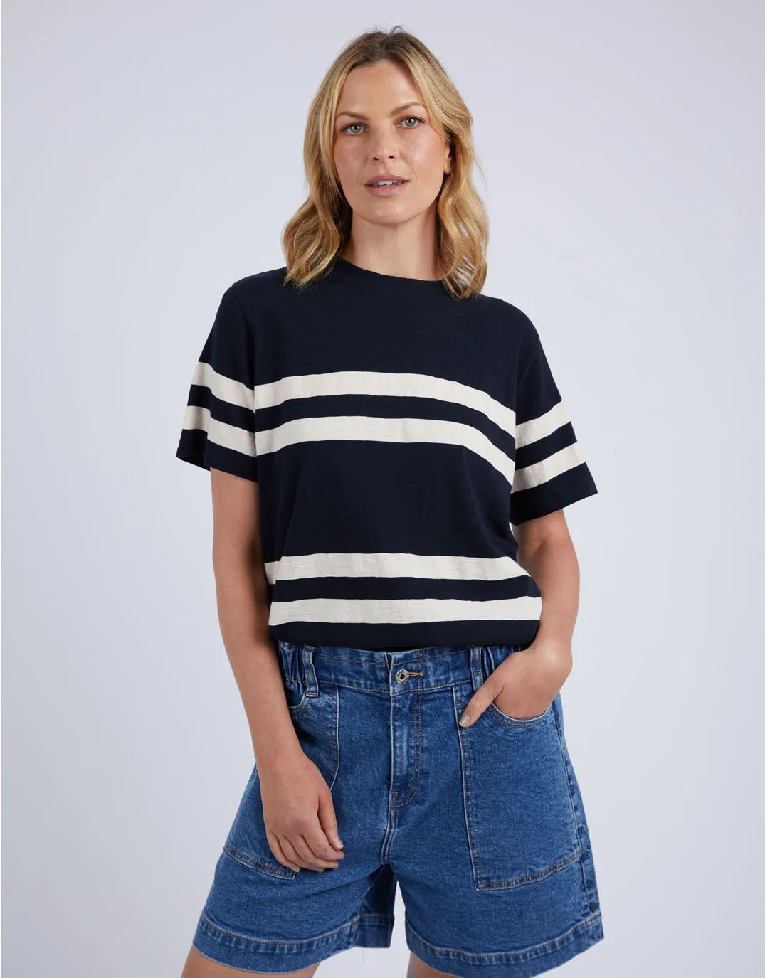 Allegra Short Sleeve Tee - Navy/White Stripe sold by White & Co product image thumbnail 4