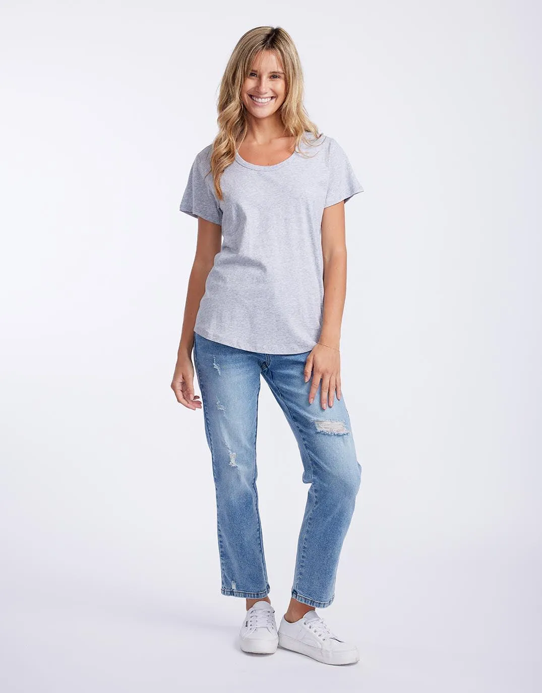 Original Round Neck T-Shirt - Grey Marle sold by White & Co product image thumbnail 3