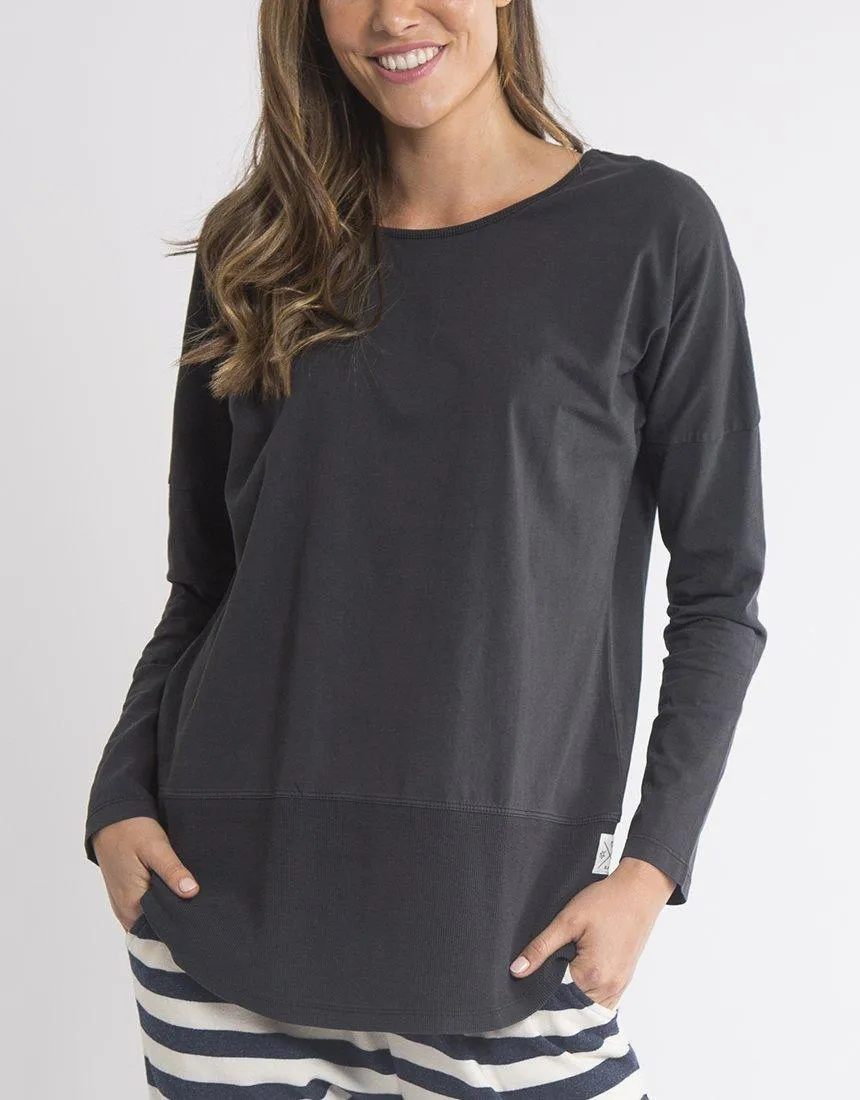 Fundamental Long Sleeve Rib Tee - Washed Black sold by White & Co product image thumbnail 4