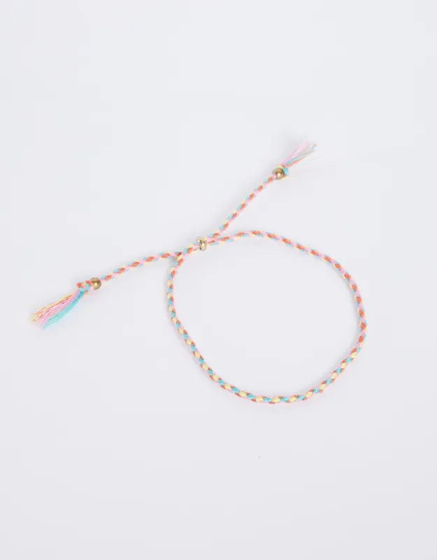 Thin Braided Bracelet - Multi sold by White & Co