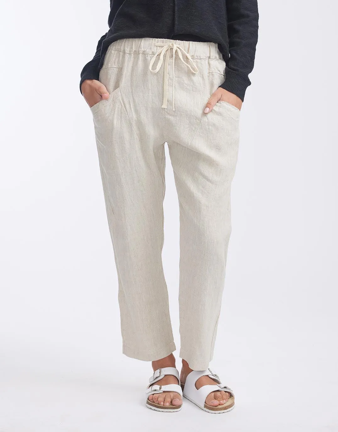 Luxe Linen Pants - Natural sold by White & Co