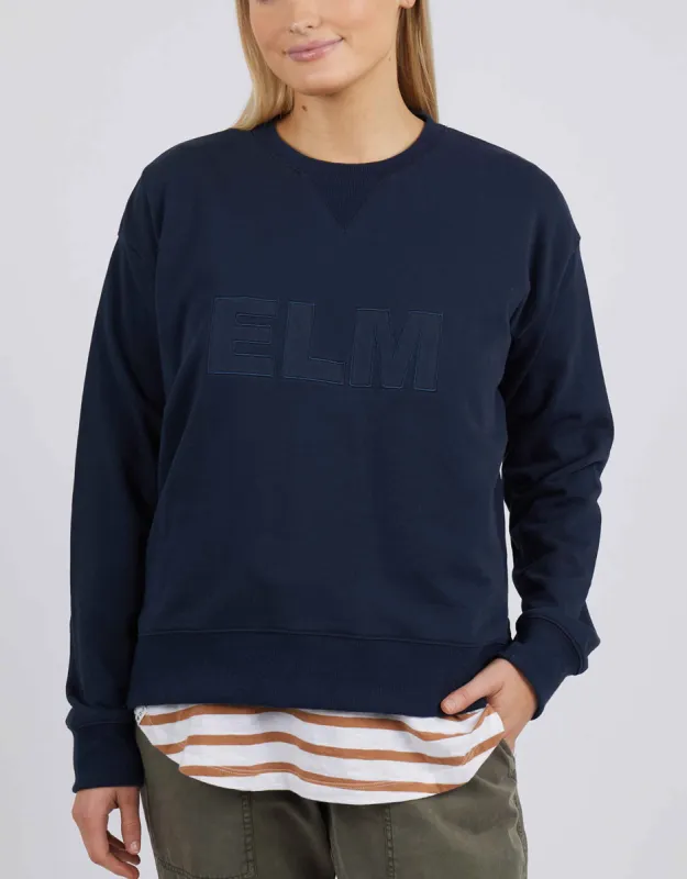 Elm Applique Sweat - Navy sold by White & Co