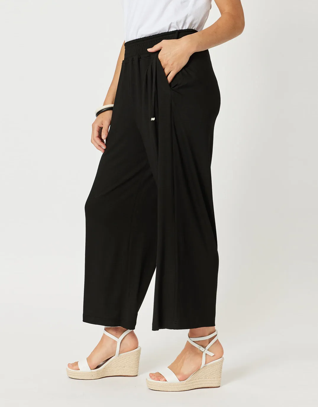 Wide Leg Jersey Pant - Black sold by White & Co product image thumbnail 4