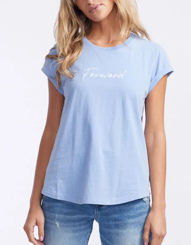 Signature Tee - Light Blue sold by White & Co