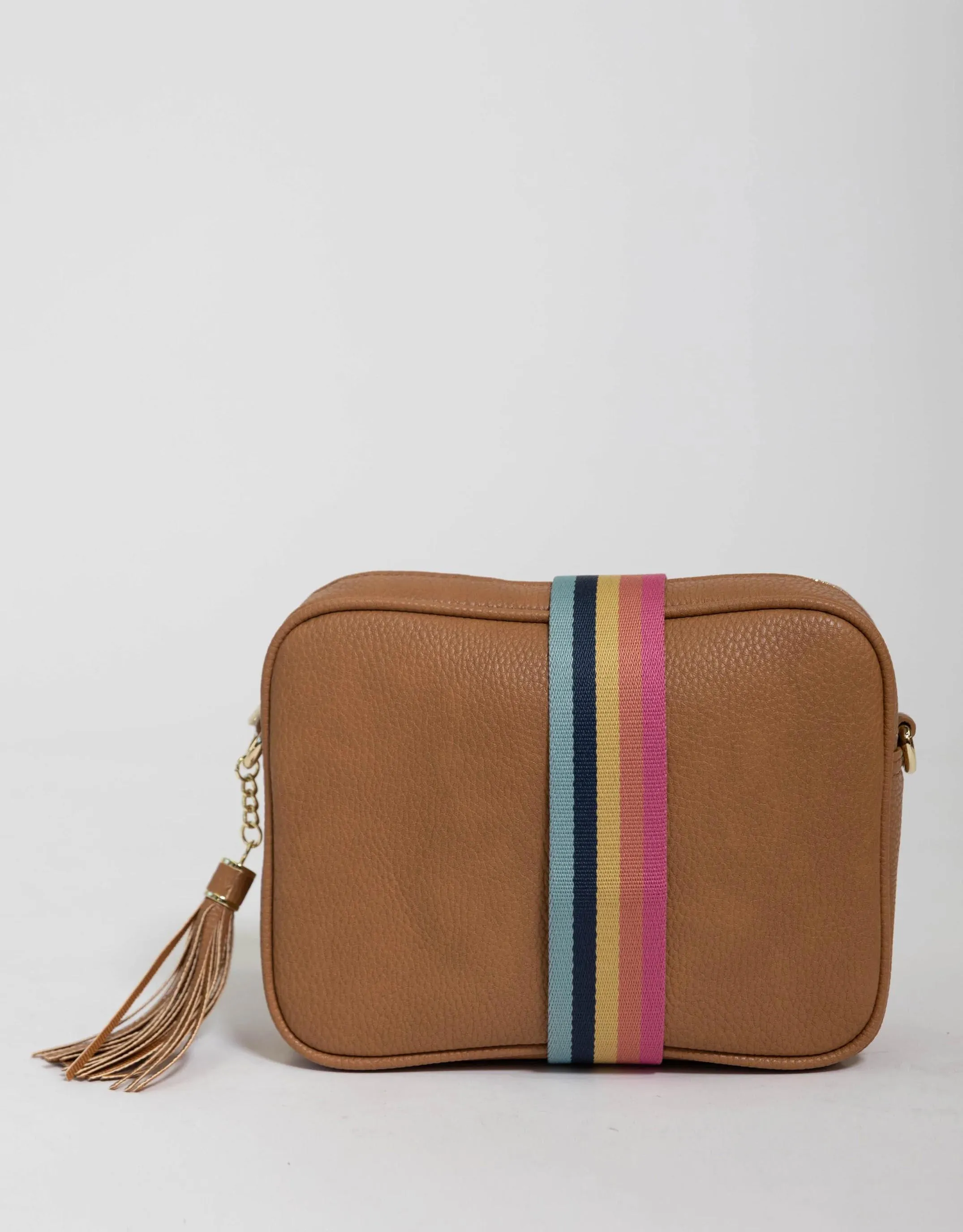 Zoe Crossbody Bag - Tan/Lolly Stripe sold by White & Co