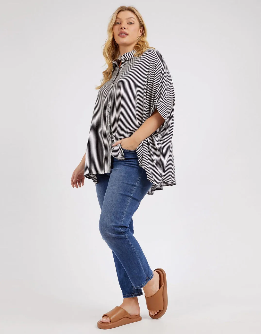 Luna Shirt - Navy sold by White & Co product image thumbnail 2