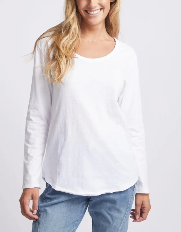 Original Round Neck Long Sleeve T-Shirt - White sold by White & Co