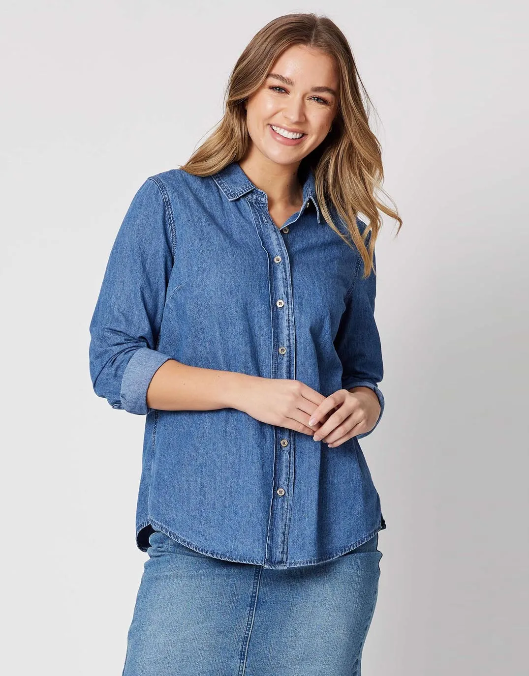 Chambray Shirt - Denim sold by White & Co product image thumbnail 3