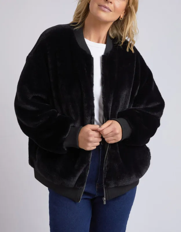 Blaze Fur Bomber - Black sold by White & Co