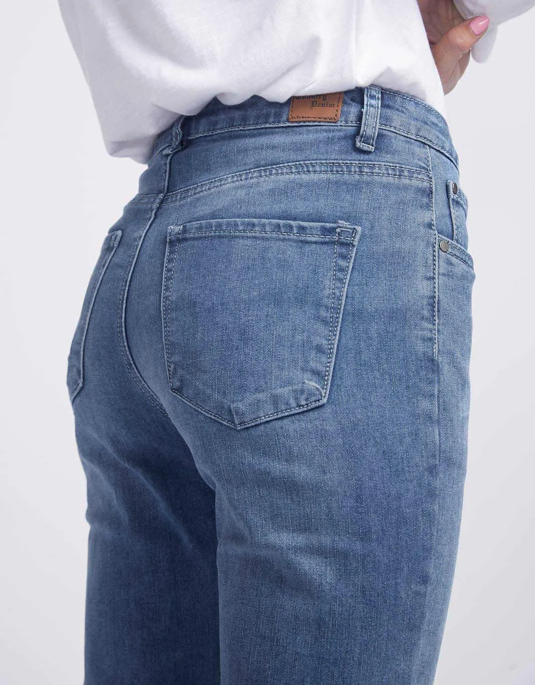 Stretch Mom Jean - Mid Blue Wash sold by White & Co product image thumbnail 4