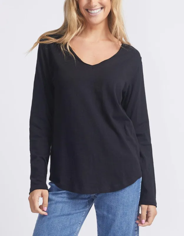 Original V-Neck Long Sleeve T-Shirt - Black sold by White & Co