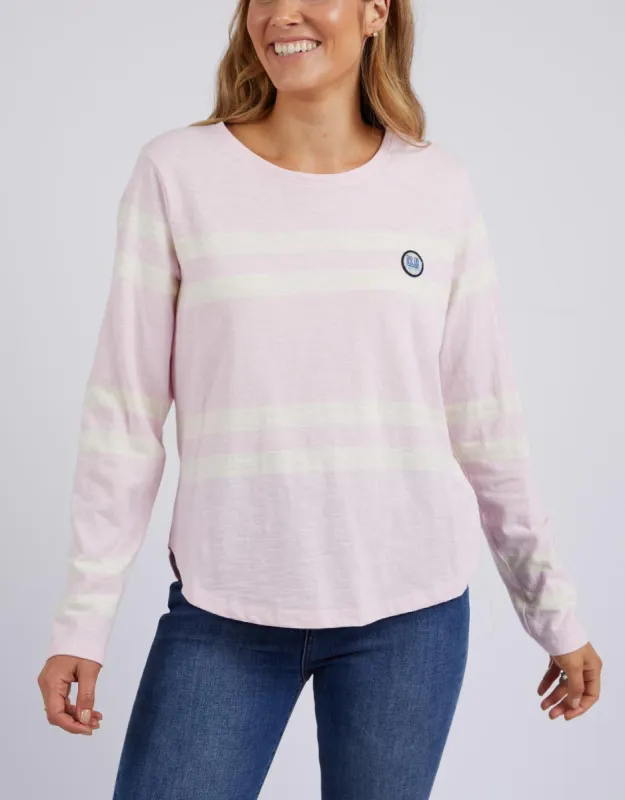 Allegra Long Sleeve Tee - Powder Pink/White Stripe sold by White & Co