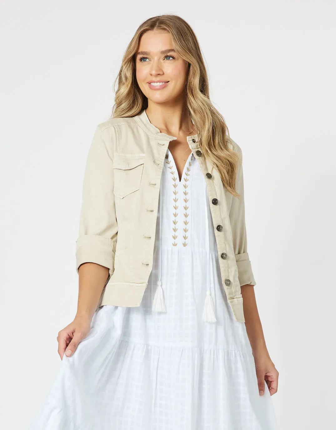 Maggie Denim Jacket - Natural sold by White & Co product image thumbnail 3