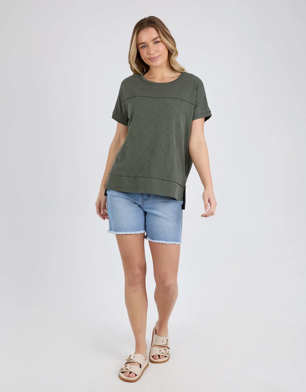 Allison Tee - Khaki sold by White & Co product image thumbnail 2