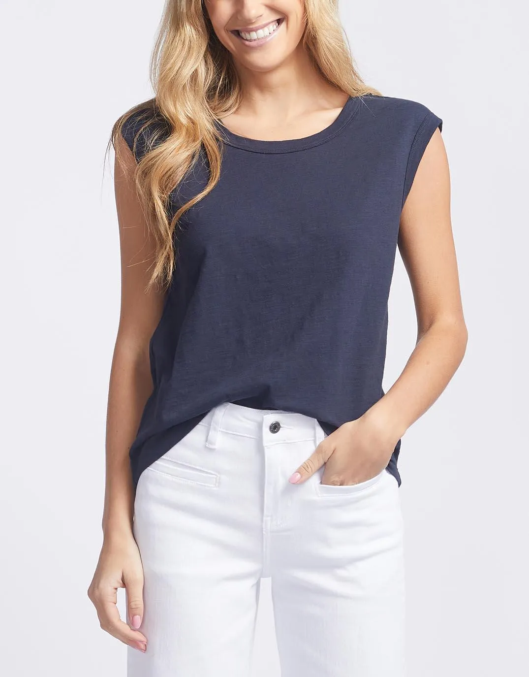 Cali Tank Top - Navy sold by White & Co