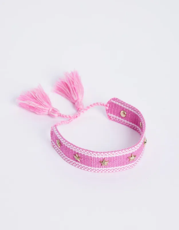 Stella Woven Bracelet - Pink sold by White & Co