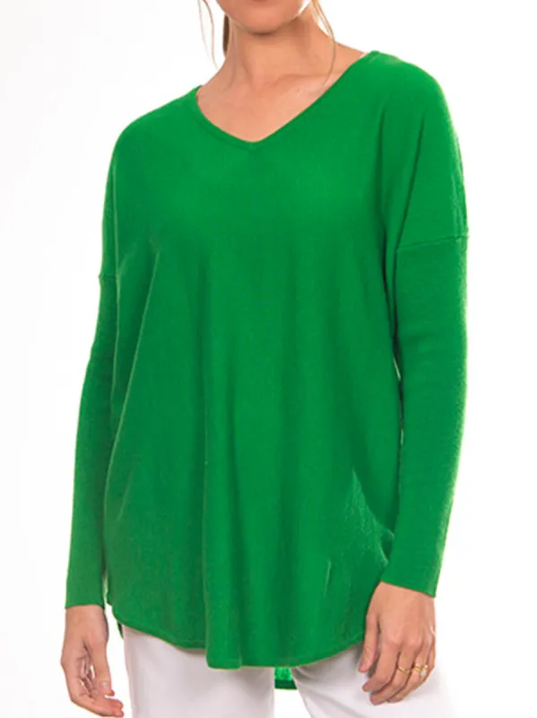 BRIDGE & LORD ESSENTIAL CURVED HEM VEE PULLOVER sold by Yeltuor