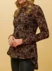 CAROLINE K MORGAN FLOCKED MESH TOP sold by Yeltuor