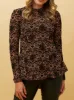 CAROLINE K MORGAN FLOCKED MESH TOP sold by Yeltuor