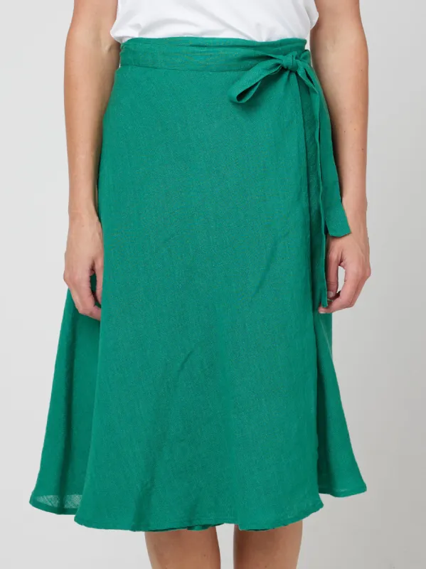 CAKE LINEN WRAP SKIRT sold by Yeltuor