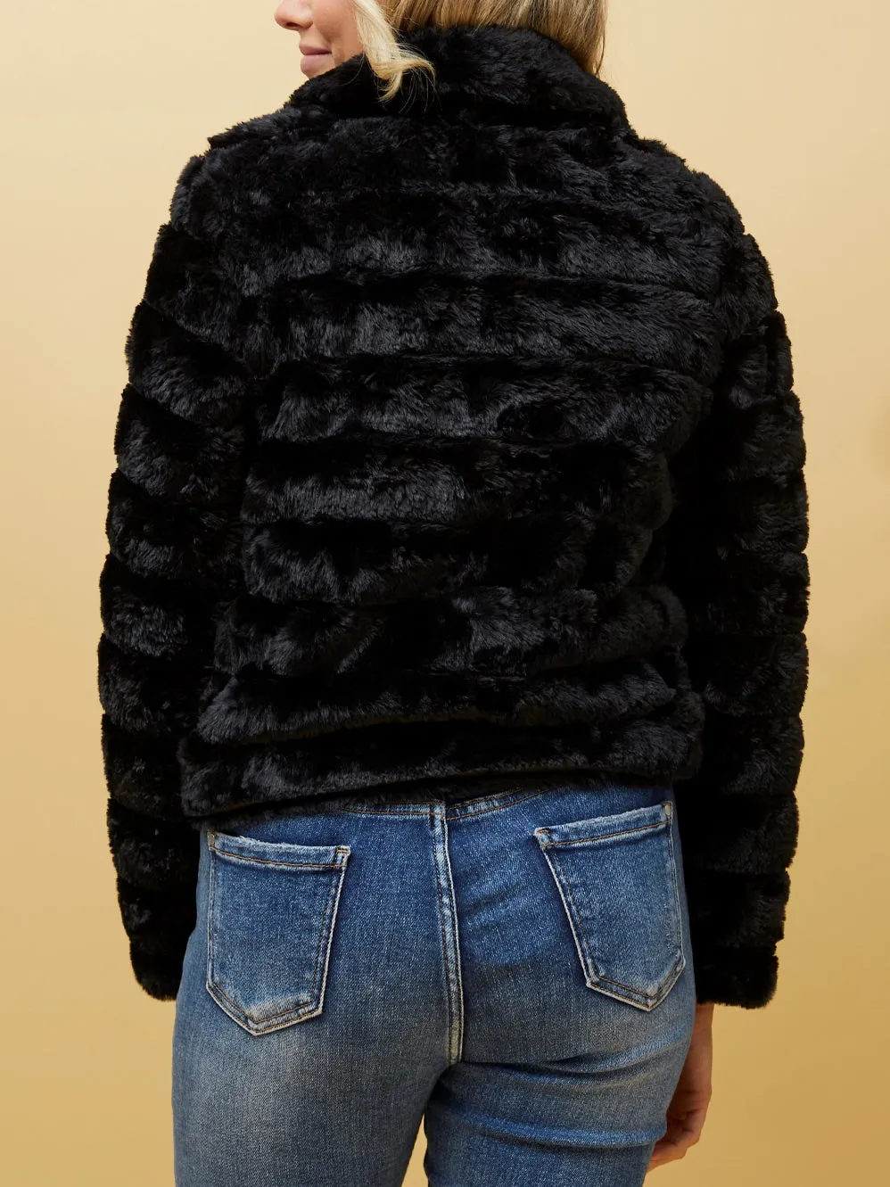 CAROLINE K MORGAN FAUX FUR CROP JACKET sold by Yeltuor product image thumbnail 4