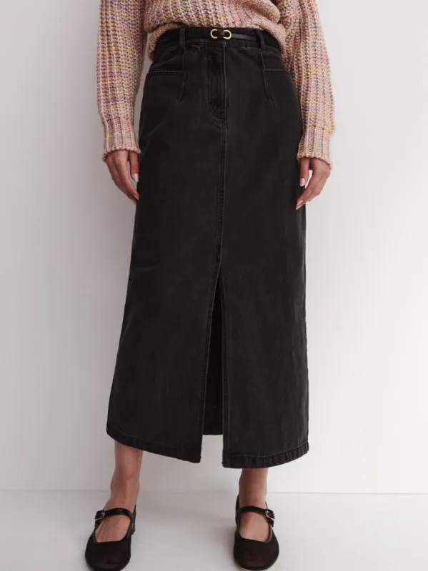 MORRISON NOIR DENIM SKIRT sold by Yeltuor