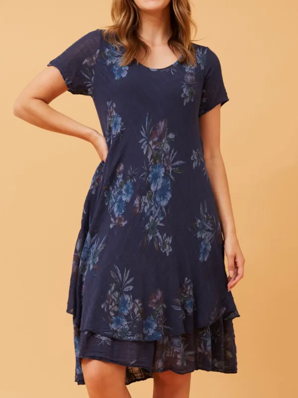 BOTTEGA MODA DOUBLE LAYER PRINTED DRESS sold by Yeltuor