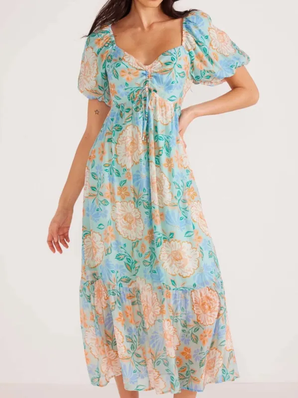 MINKPINK EVELYN PUFF SLEEVE MIDI DRESS sold by Yeltuor