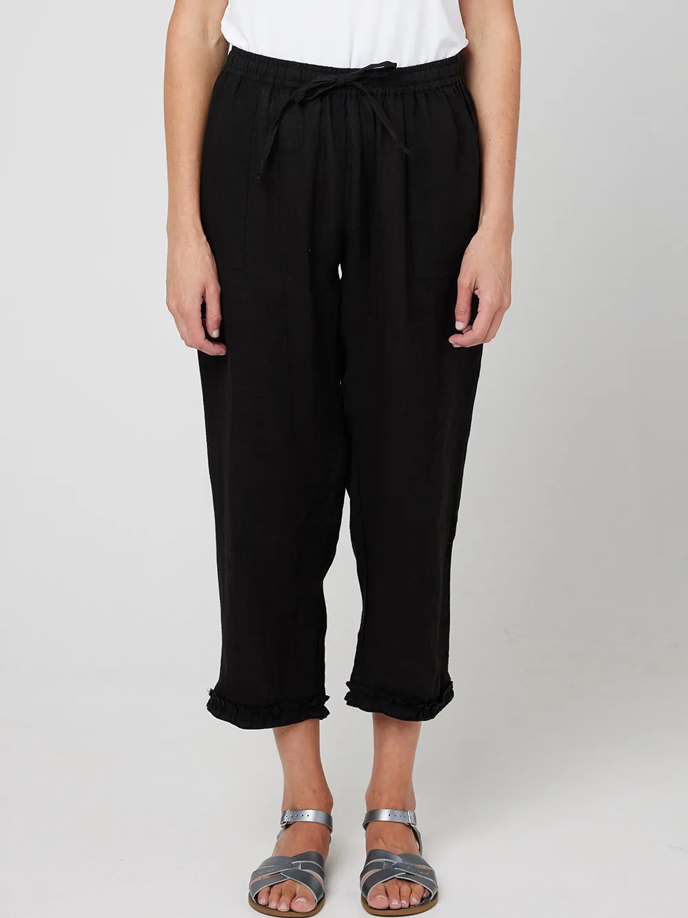 CAKE LINEN RUFFLE CAPRI PANT sold by Yeltuor product image thumbnail 4