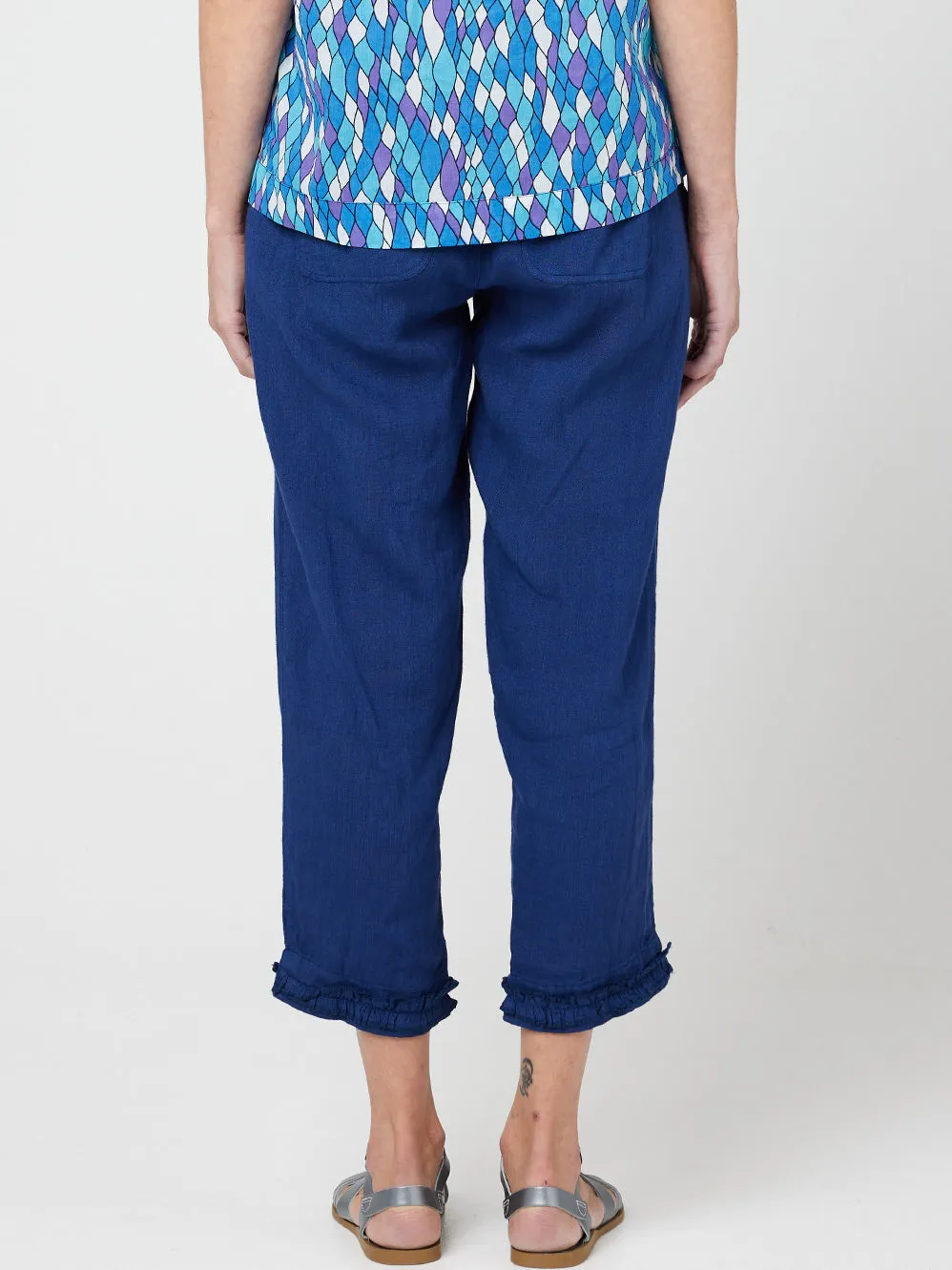 CAKE LINEN RUFFLE CAPRI PANT sold by Yeltuor product image thumbnail 3