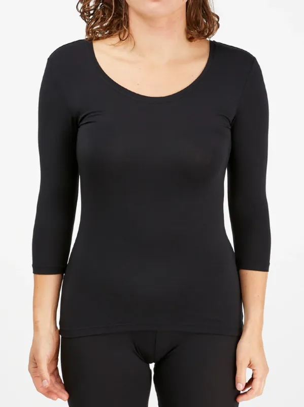 TANI 3/4 SLEEVE SCOOP TEE sold by Yeltuor