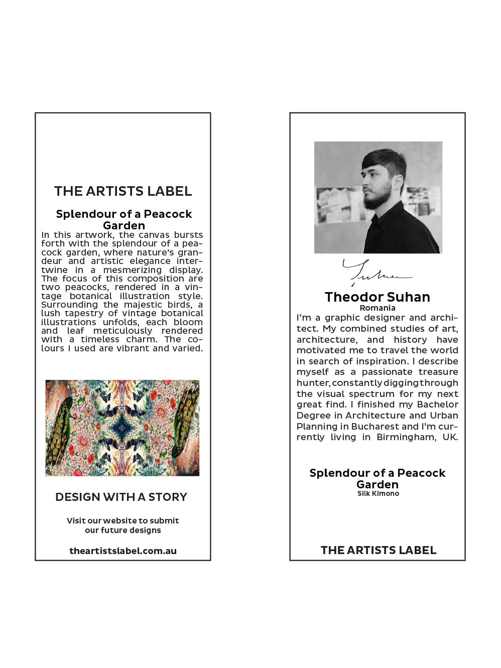 THE ARTISTS LABEL SPLENDOUR OF A PEACOCK GARDEN SILK KIMONO sold by Yeltuor product image thumbnail 4