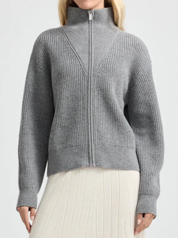 TOORALLIE ZIP THROUGH RIB KNIT sold by Yeltuor