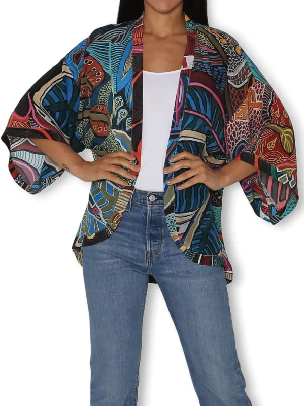 THE ARTISTS LABEL ABUDANCE OF THE BUSH SILK KIMONO made by Yeltuor