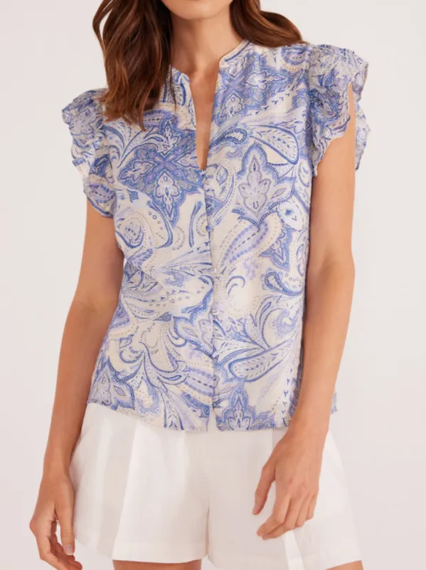 MINKPINK LOLA FLUTTER SLEEVE BLOUSE sold by Yeltuor