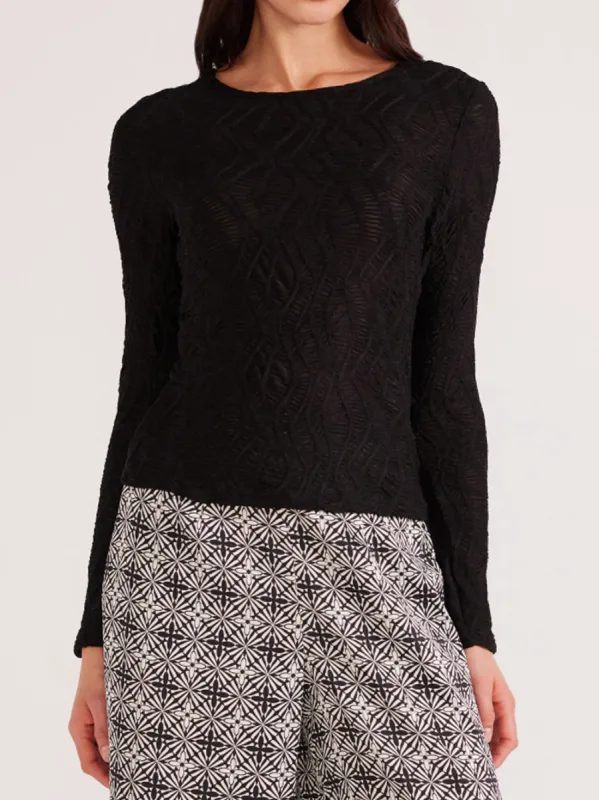 MINKPINK ELISE LONG SLEEVE MESH TOP sold by Yeltuor