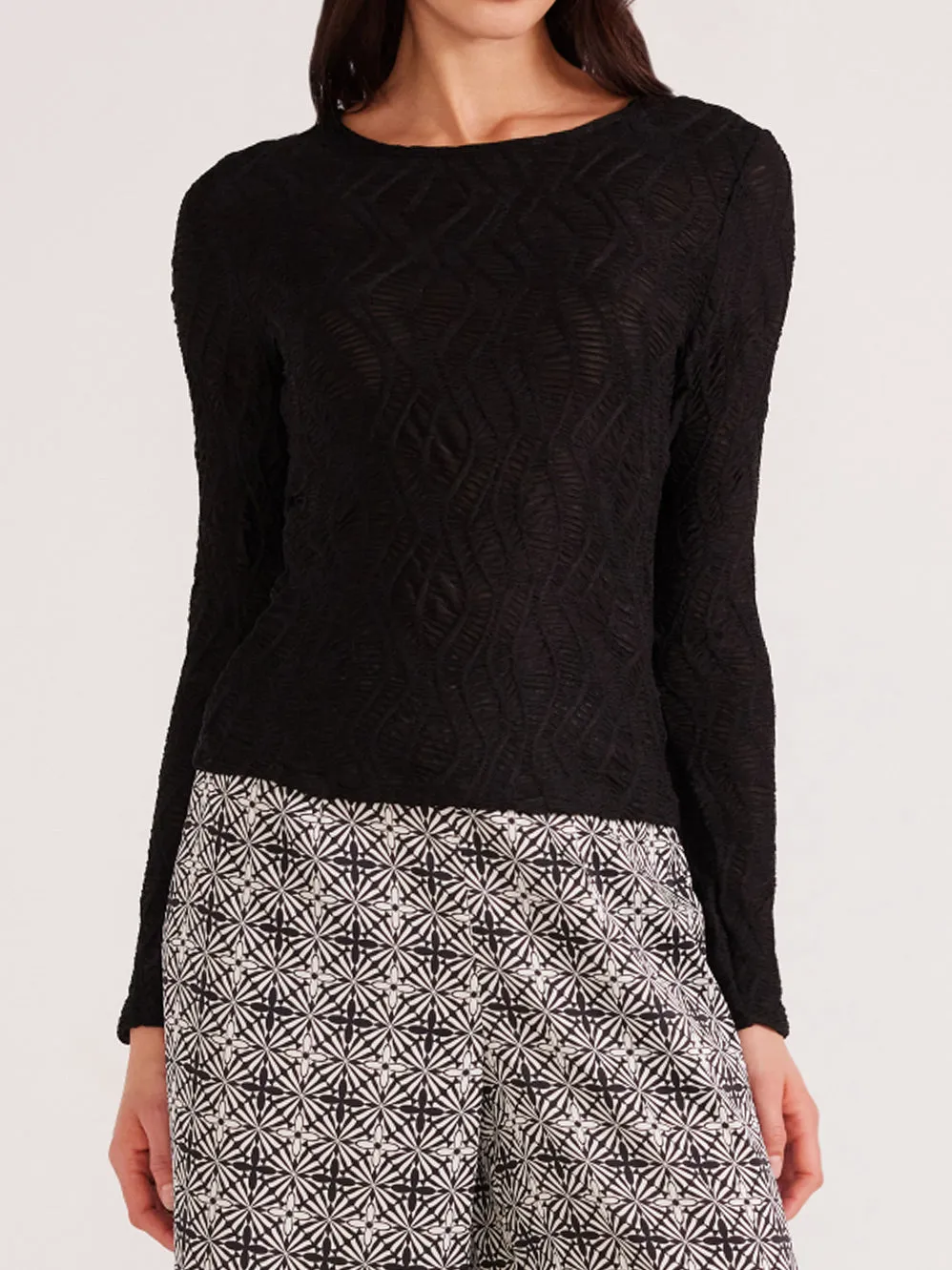 MINKPINK ELISE LONG SLEEVE MESH TOP sold by Yeltuor