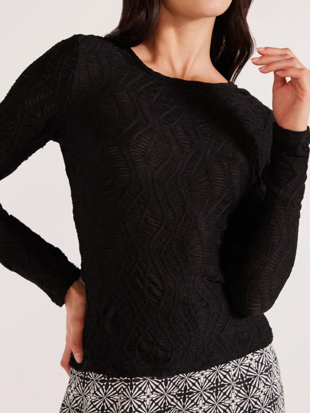 MINKPINK ELISE LONG SLEEVE MESH TOP sold by Yeltuor product image thumbnail 3