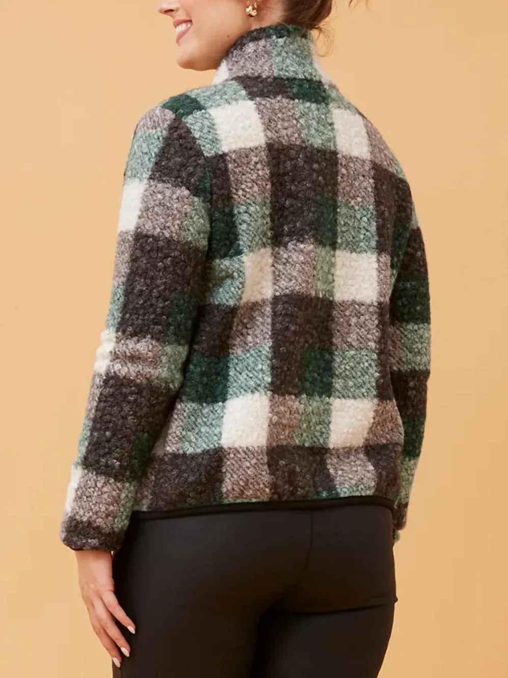 CAROLINE K MORGAN CHECK TEDDY JACKET sold by Yeltuor product image thumbnail 3