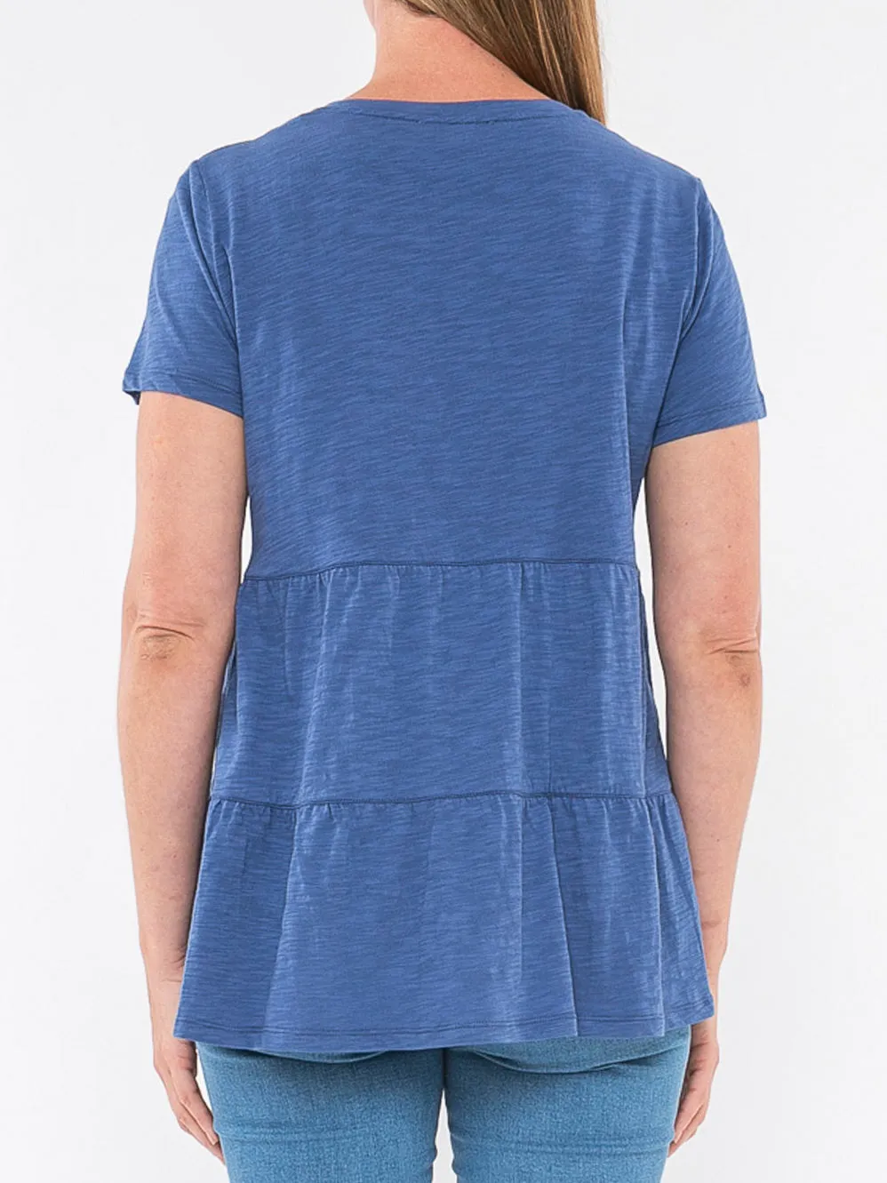 JUMP VEE NECK TIERED TEE sold by Yeltuor product image thumbnail 3