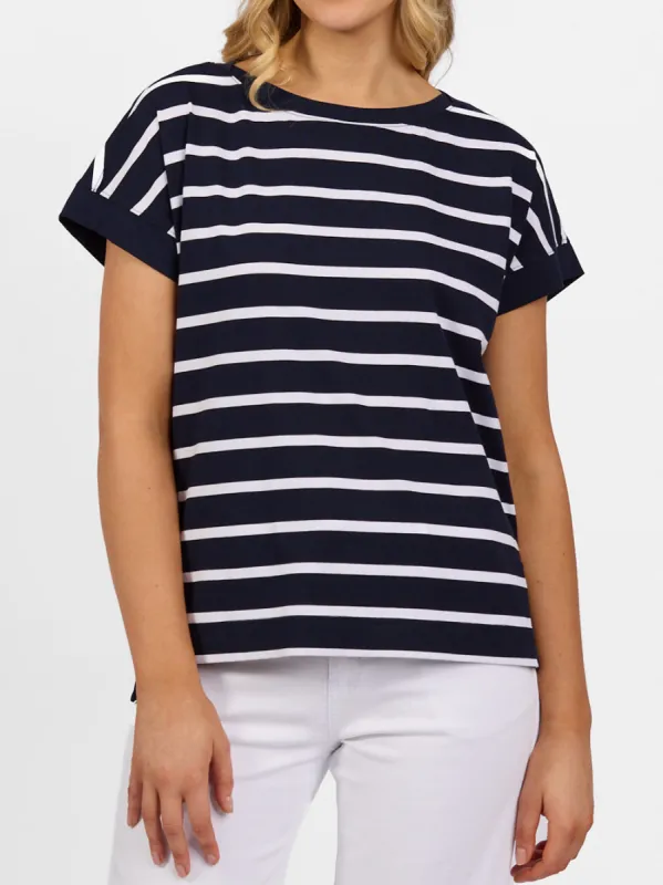 VASSALLI STRIPE DROP SLEEVE TOP sold by Yeltuor