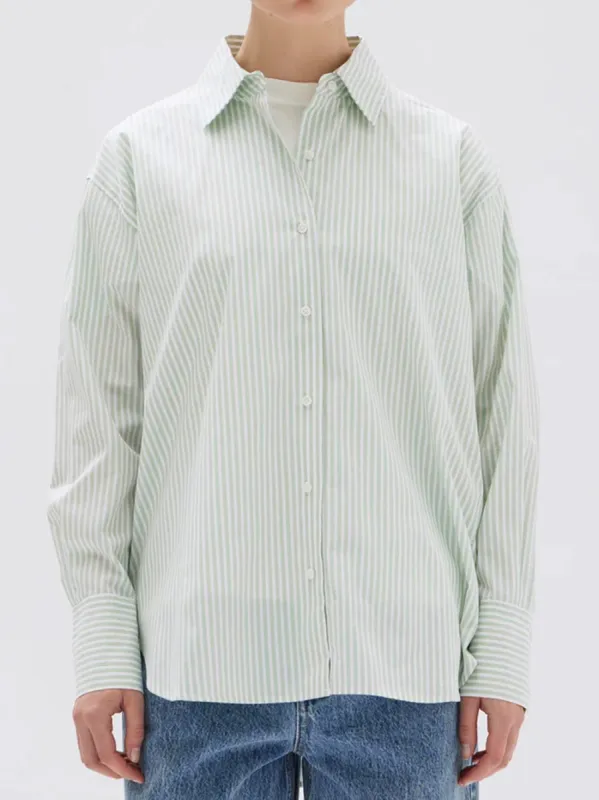 ASSEMBLY LABEL SIGNATURE POPLIN STRIPE SHIRT sold by Yeltuor
